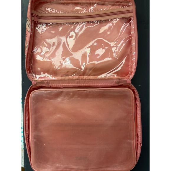 Victoria's Secret Handbags - Victoria's Secret Pink Vanity Print Travel Makeup Bag Train Case Organizer